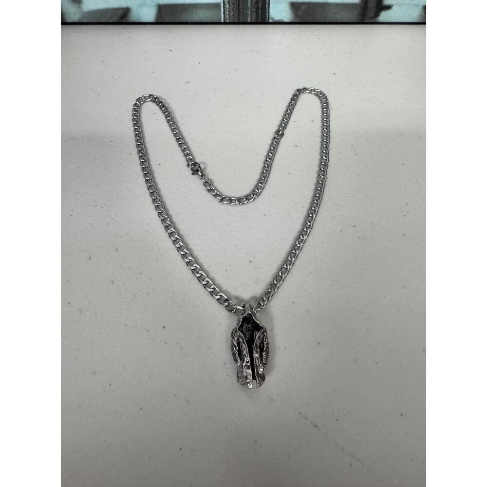 Dark Assassin Cloak Pendant Necklace, Gothic Stainless Steel Chain